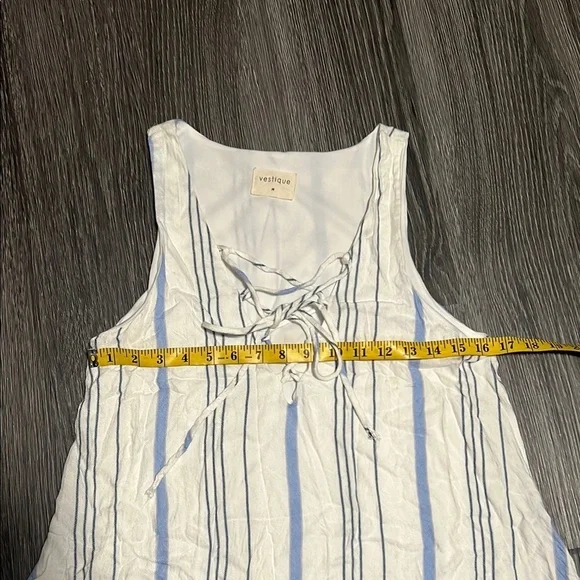 Vestique Blue and White Striped Mini Dress - Picture 4 of 10